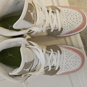 Kids White and Pink Sneakers